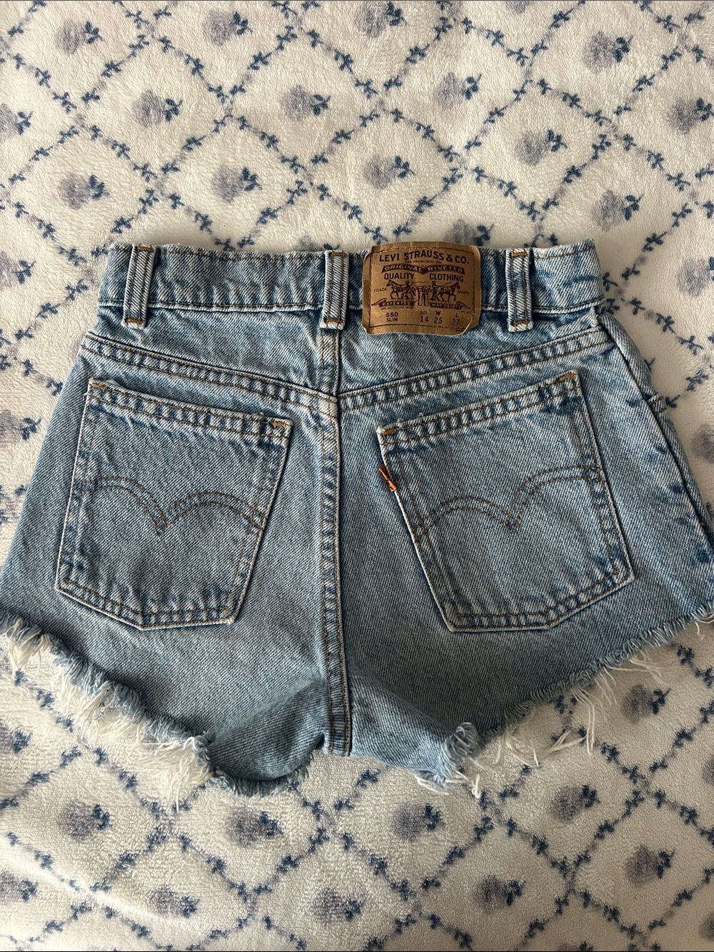 Vintage Levi's Light Blue mid -Rise Denim Cutoff Shorts